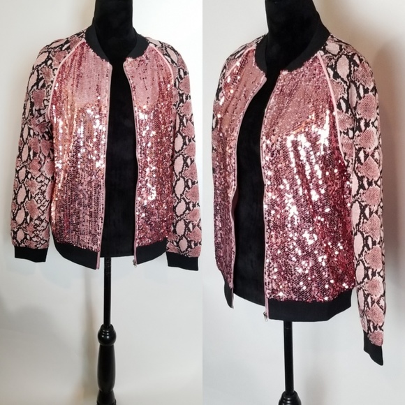 Sequin Bomber Jacket - Picture 2 of 7